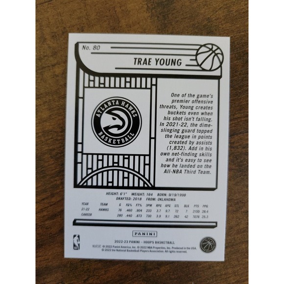 2022-2023 NBA Hoops #80 Trae Young - Atlanta Hawks - NBA - Picture 2 of 2